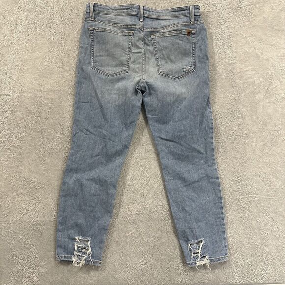 Joe's Geneva Jeans Women's 31 x 25 High Rise Crop Light Blue Denim Wash Distress - Picture 4 of 11
